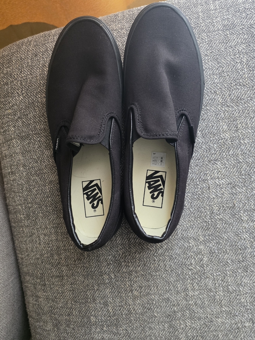 Vans Black Classic Slip-On Canvas Shoes For Men Or Women
